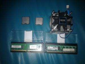 2 microprocesador mas 2 memorias ram DDR2 y un disipador.