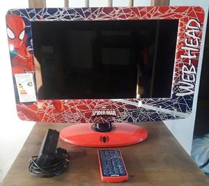 Televisor 16" LED, ploteado del hombre araña, control