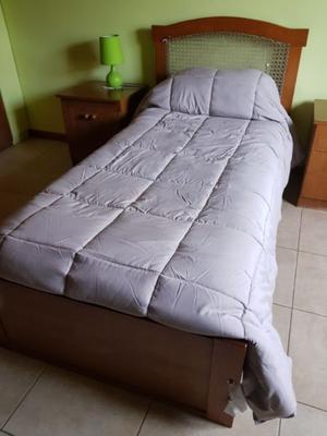 VENDO JUEGO DE DORMITORIO PLAZA 1/2 DE ROBLE MACIZO