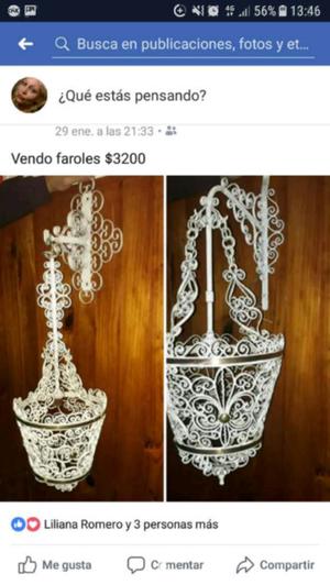 Vendo lámparas de Fierro y bronce