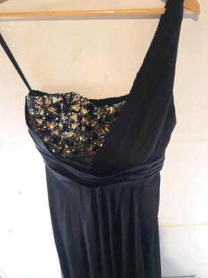 Vestido negro xl gasa y piedras