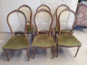 6 sillas antiguas de estilo luis xvi