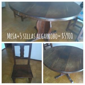 Mesa+ 5 Sillas Algarrobo