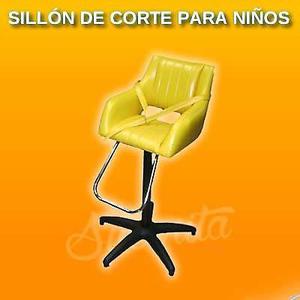 Butacón Sillón De Corte Niño Base Gas Cinturón Posa Pie