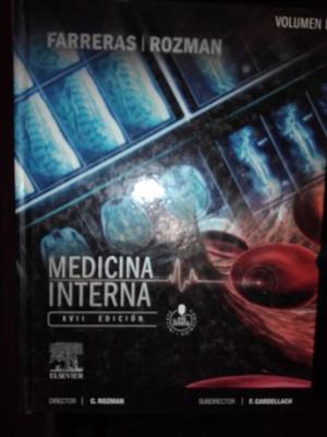 Libros Medicina Interna Farreras Rozman 17° Edición.