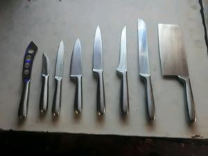 Set de 8 cuchillos acero inoxidable de cocinero + estuche