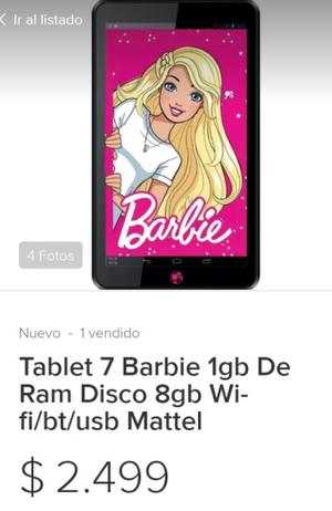 Tablet Barbie en caja con todos sus accesorios