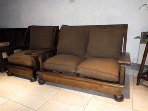 juego de living sillones de algarrobo