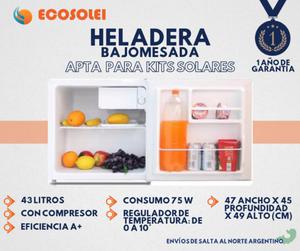 Heladera Apta Para Kits Solares 43lts.c/congelador- Salta