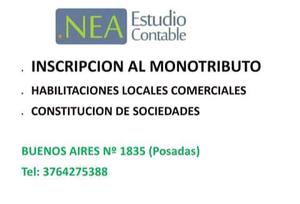 Inscripcion Afip Monotributo. Locales Comerciales.