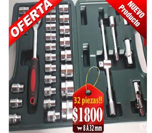 Llave Tubo 32 P Valija Set Herramienta CROMO VANADIO