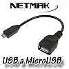 Adaptador OTG USB Hembra a Micro USB Macho NETMAK NM-C76