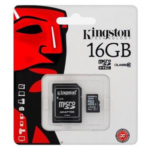 Tarjeta De Memoria Kingston Microsd 16gb C10 Con Adaptador