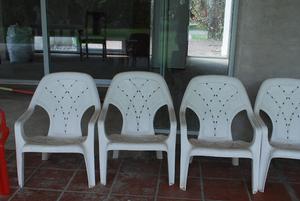 5 sillones plasticos de jardin