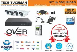 Kit Seguridad OverTech Full Hd Dvr 8 + 4 Camaras HD +