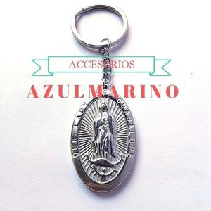 Llavero Acero Medalla San Benito/Guadalupe/ Cruz/nena/nene.