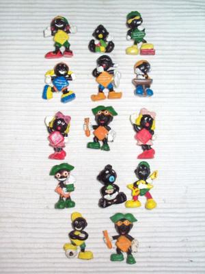 antiguos muñecos sugus miniaturas (lote de 14 unidades)