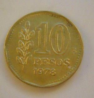 Moneda De 10 Pesos Republica Argentina 1978