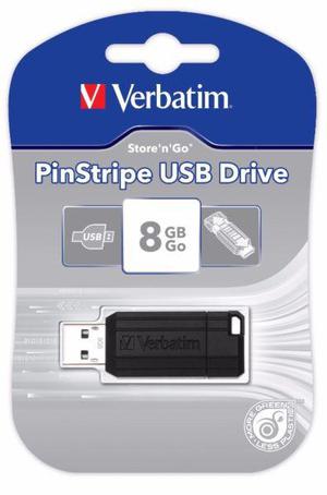 PEN-DRIVE 8 GB VERBATIM PINSTRIPE CON USB UNIVERSAL DE ALTA