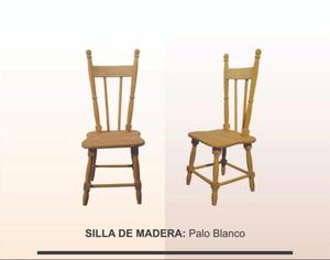 Silla de Diseño en Madera Palo Blanco