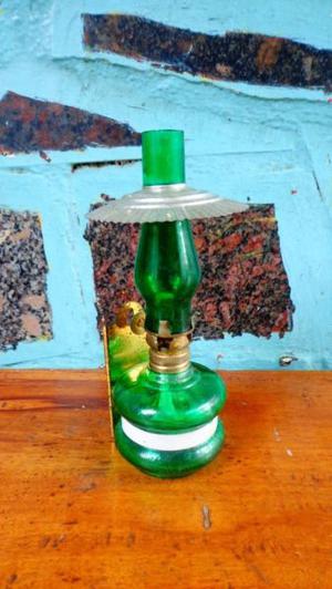 lampara farolito de vidrio verde
