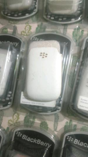 Funda estuche para celular de cuero blanca Blackberry Pocket