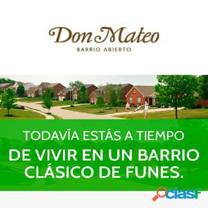 LOTES EN FUNES DON MATEO BARRIO RESIDENCIAL 713m2