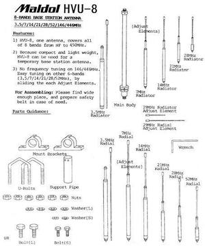 Antena multibanda vertical Maldol HVU-8