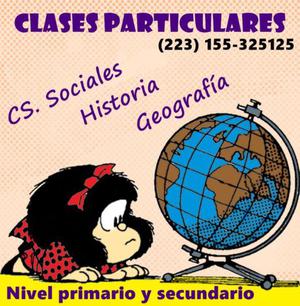 Clases particulares de Geografía, Historia y Cs. Sociales