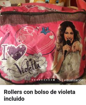 Rollers con bolso de violeta