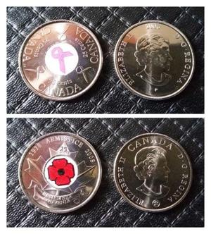 Monedas Canadá Conmemorativas ESMALTADAS $80 c/u