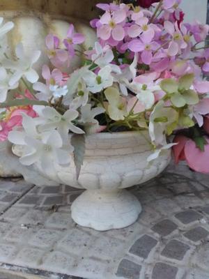 Ánfora de cerámica blanca estilo florentino Muy linda!