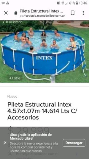 Pileta con estructura