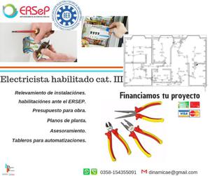 Electricista matriculado cat. III