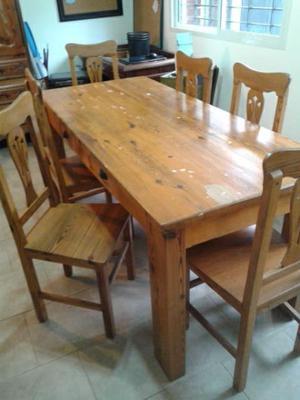 MESA PINOTEA y 6 SILLAS