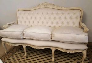 Sofa Luis XV Frances Antiguo Restaurado en pana