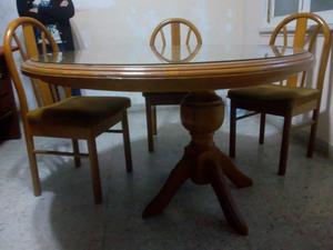 vendo mesa redonda de madera