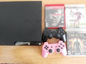 ps3 slim 160 GB + 9 juegos + 2 joystick