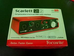Placa de sonido Focusrite Scarlett 2i2 2da Generacion