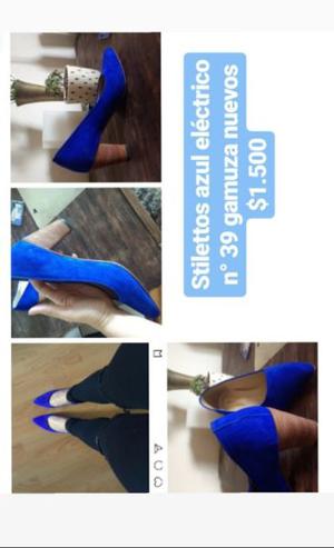 Stilettos azul eléctrico gamuza sin estrenar