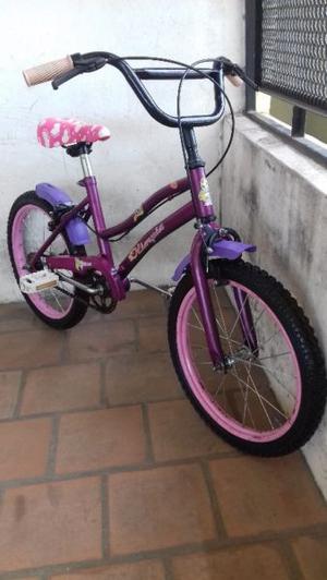 bicicleta olimpia rodado 16 paseo nena violeta lista para