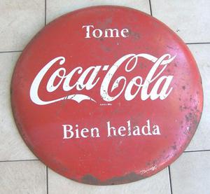 Cartel Boton Cocacola Decada Del 50