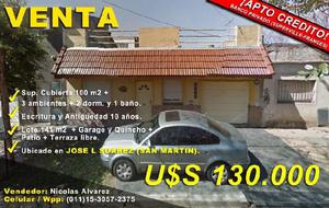 EXCELENTE CASA EN JOSE LEON SUARES 3 AMBIENTES 2 DORMITORIS