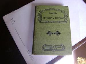 Antiguo Libro Retorica Y Poetica  Campillo Y Correa 9.11