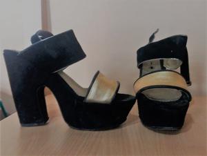 SANDALIAS NEGRAS USADAS (3 pares) n°38