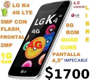 VENDO INMACULADO, LG K4 4G LTE LIBRE PARA TODAS LAS EMPRESAS