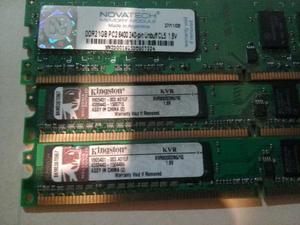 3 MEMORIAS DDR2 1 NOVA Y 2 KINSTONG DE 1GB CADA 1