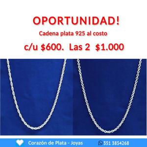 Cadenas de Plata 925 (nuevas)- Liquido al costo