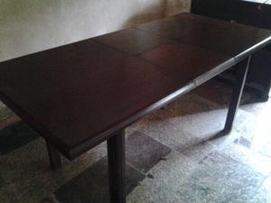 Mesa de madera de comedor ampliable con tabla escondida