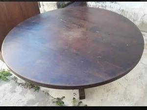 mesa redonda de algarrobo 1.38mts